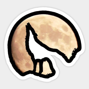 Wolf on the moon Sticker